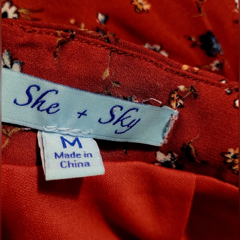 She + Sky Printed Ruffled Shorts - Picture 11 of 11